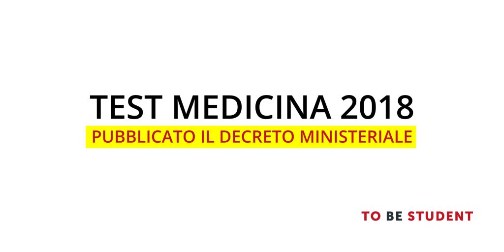 decreto ufficiale del test medicina 2018